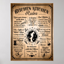 Keukenregels voor Heksen Vintage Halloween