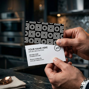 Keukenrenovatie Moderne Geometrische Zwart & Wit Visitekaartje