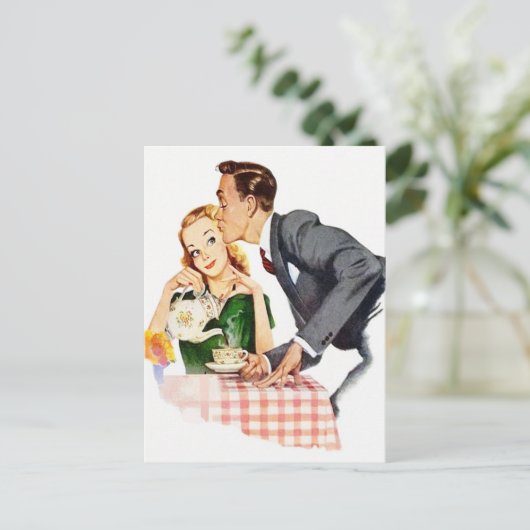 Keukenretro- keuken, ongeacht de bestemming briefkaart (Staand voorkant)