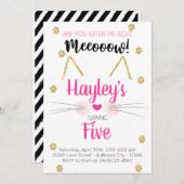 Keukenroze en gouden kinderen - uitnodiging van af (Voorkant / Achterkant)