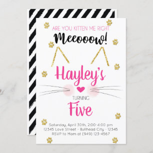 Keukenroze en gouden kinderen - uitnodiging van af