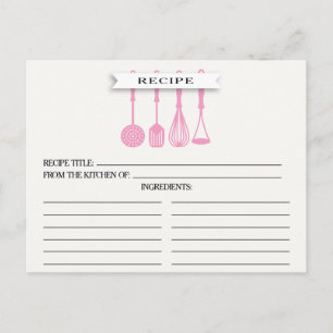 Keukenroze gereedschappen Vrijgezellenfeest Recipe Briefkaart