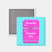 Keukenroze  koelkast polka dot magnet (Voorkant / Achterkant)