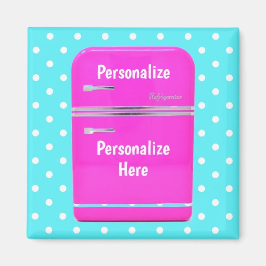 Keukenroze  koelkast polka dot magnet (Voorkant)