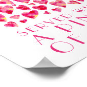 Keukenroze liefdeshartencitaat van mama poster (Hoek)