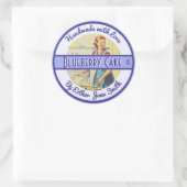 keukenscène uit 1950s met aangepaste tekst ronde sticker (Tas)