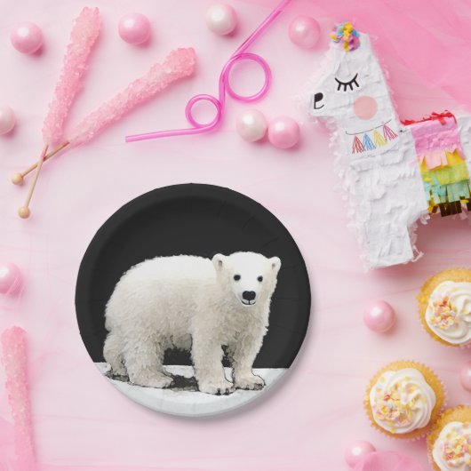 Keukenschilderij van polair Beer - Oorspronkelijke Papieren Bordje (Feest)