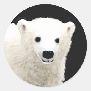 Keukenschilderij van polair Beer - Oorspronkelijke Ronde Sticker