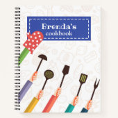 Keukenspullen Blauw Recept Spiral Notitieboek (Voorkant)