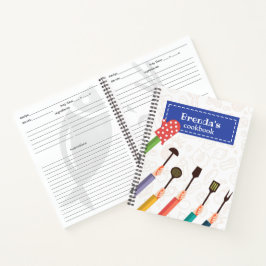 Keukenspullen Blauw Recept Spiral Notitieboek