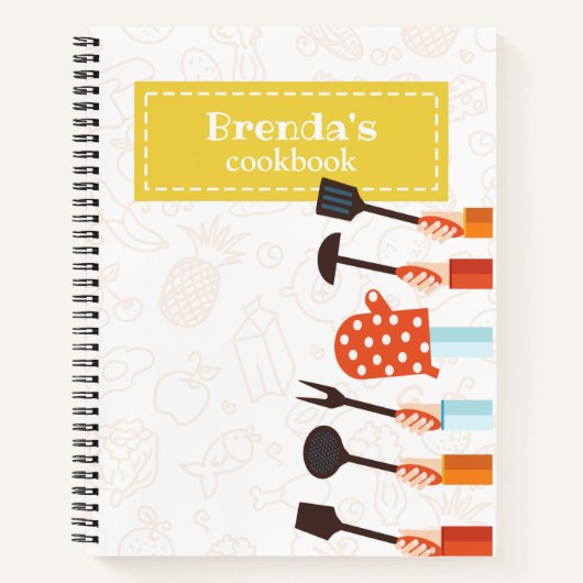 Keukenspullen Geel Recept Spiral Notitieboek (Voorkant)