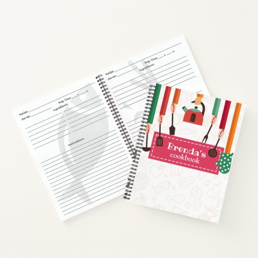 Keukenspullen Roze Recept Spiral Notitieboek (Binnen)