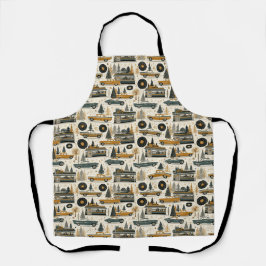 Keukenstijl midcentury winter roadtrip schort