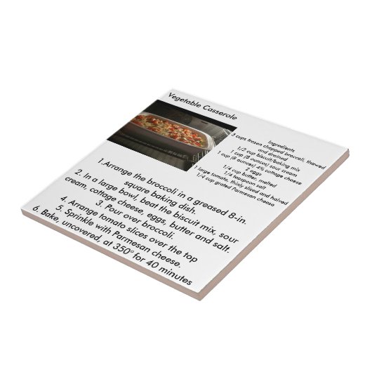Keukentegel van de Vegatable Casserole Tegeltje (Zijkant)