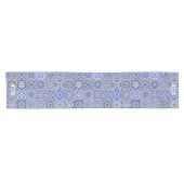  KeukenTegels voor blauw land met Initialen Korte Tafelloper (Horizontaal)