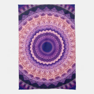 Keukentheedoeken van het Paarse Paradise Mandala Theedoek