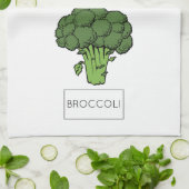 Keukentuingroenten BROCCOLI-illustratie Theedoek (Gevouwen)