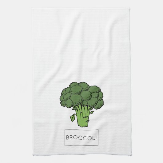 Keukentuingroenten BROCCOLI-illustratie Theedoek (Verticaal)