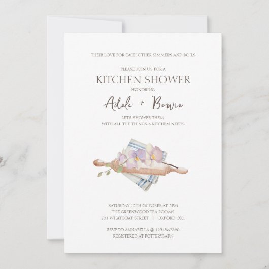 Keukenuitnodiging voor een bruisfeest kaart (Voorkant)