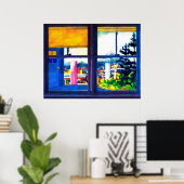 Keukenvenster - Poster (Thuiskantoor)