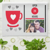 Keukenvervaldatum koffie rood theedoek (Gevouwen)