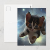 Keukenvliegen in de ruimte briefkaart (Voorkant / Achterkant)