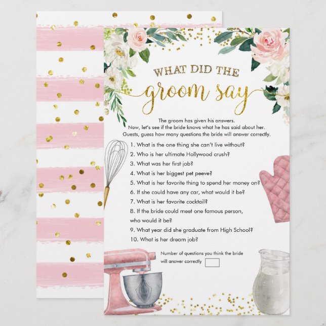 KeukenVrijgezellenfeest Wat Groom Games zegt (Voorkant / Achterkant)