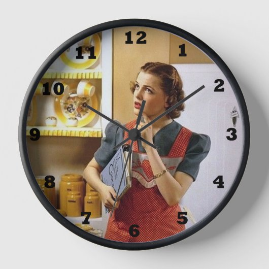 Keukenvrouw met vintage retro (Voorkant)