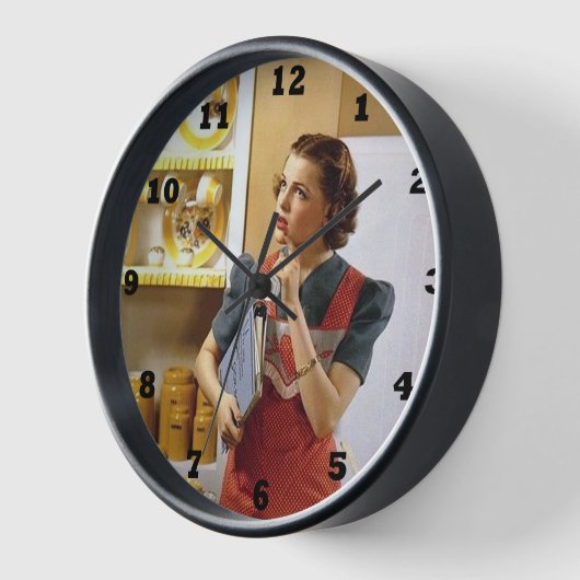 Keukenvrouw met vintage retro (Hoek)