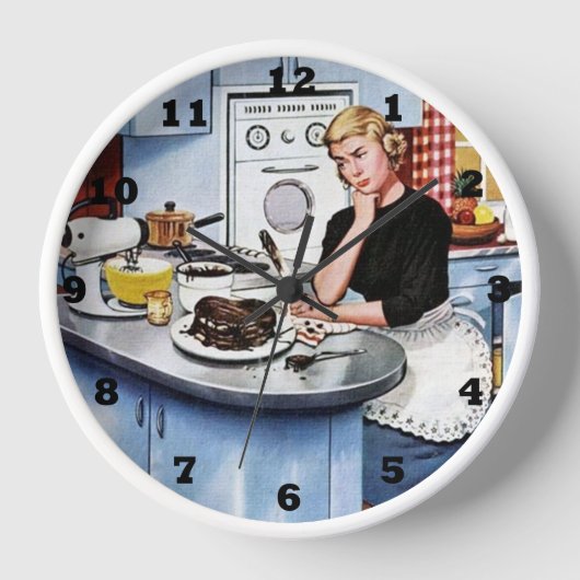 Keukenvrouw met vintage retro (Voorkant)