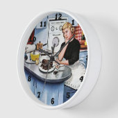 Keukenvrouw met vintage retro (Hoek)