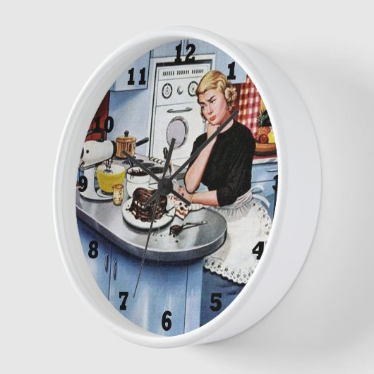 Keukenvrouw met vintage retro (Hoek)