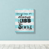 Keukenwand, gestrekt canvas met citaat (Insitu (Houten vloer))