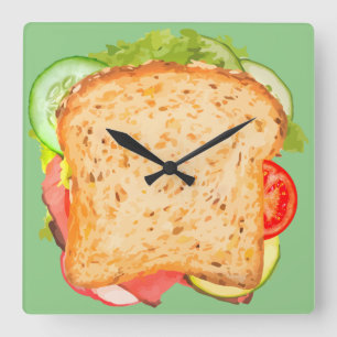 Keukenwandklok — Sandwich Design Vierkante Klok