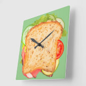 Keukenwandklok — Sandwich Design Vierkante Klok (Hoek)