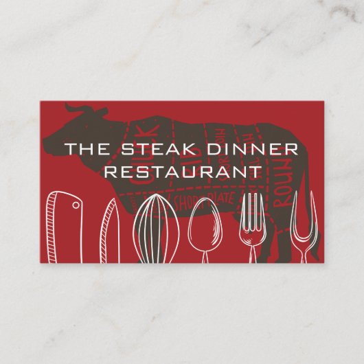 keukenwaren | biefstuk visitekaartje (Voorkant)