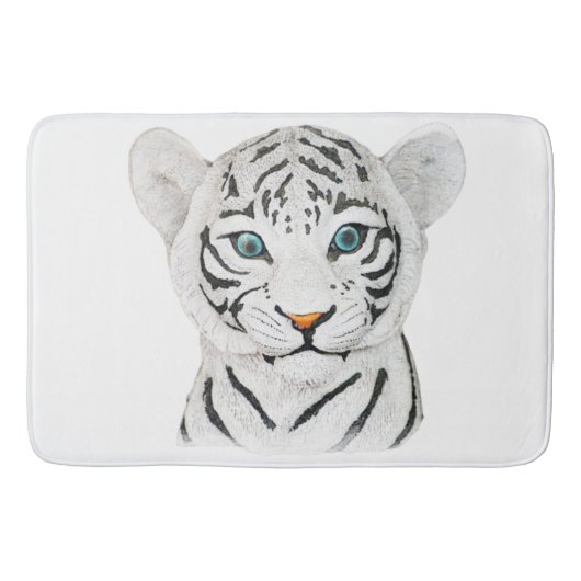 Keukenwitte tijgerkunst - Juiste Wilde Kunst Badmat (Voorkant)
