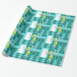Keukenwrapppapier Cadeaupapier<br><div class="desc">Met dit Retro Kitchen Wrapping Paper kun je ook je taart eten. Deze kitschy, minimalistische kunsttekening kenmerkt een perfecte huisvrouw uit 1950, in haar moderne keuken uit de midden eeuw. De mooie bakker draagt een vleugje, een groene jurk en een wit pron met rode details. Geen haar op haar blonde...</div>