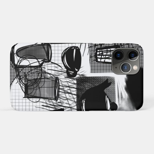Keukenzwart en wit Case-Mate iPhone case (Achterkant (horizontaal))