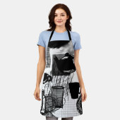 Keukenzwart en wit schort (Gedragen)