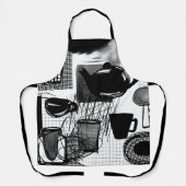 Keukenzwart en wit schort (Voorkant)