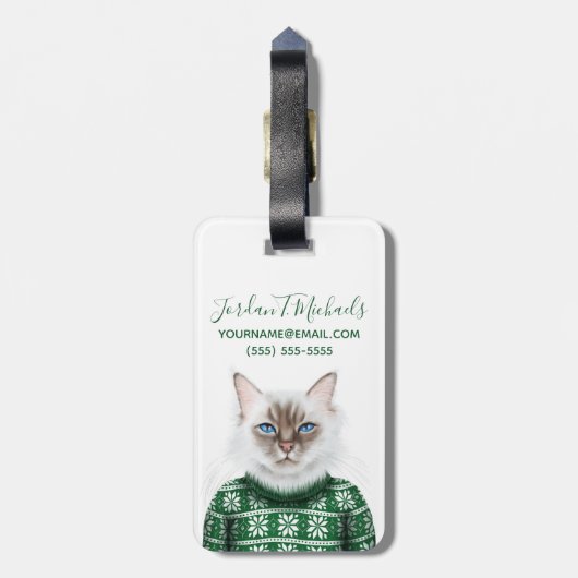 Keukkatje | Jouw namen toevoegen Bagagelabel (Achterkant verticaal)