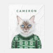 Keukkatje | Jouw namen toevoegen Fleece Deken (Voorkant)