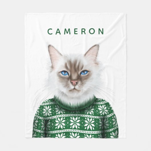 Keukkatje | Jouw namen toevoegen Fleece Deken (Voorkant)