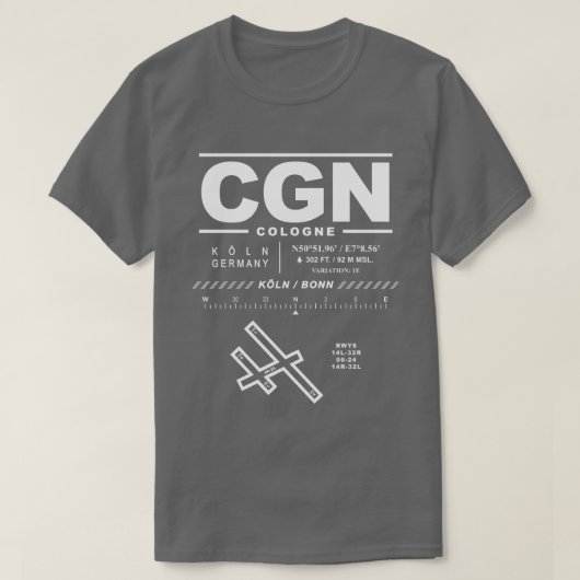 Keulen Bonn Luchthaven CGN T-shirt (Design voorkant)