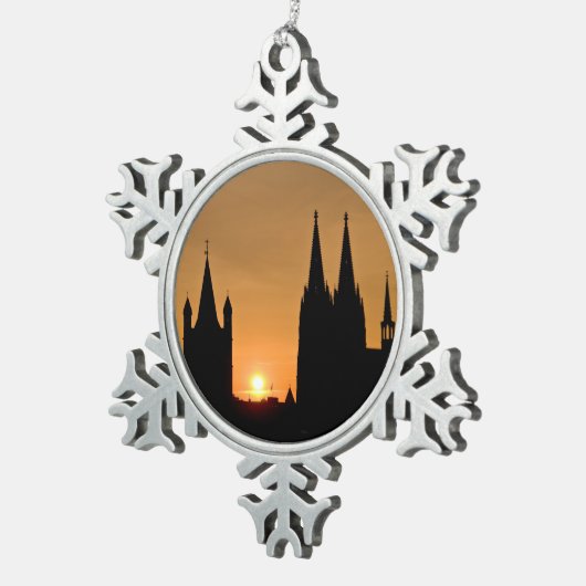Keulen, Duitse zonsopgang Tin Sneeuwvlok Ornament (Rechts)