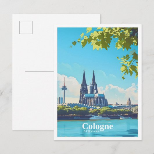 Keulen Duitsland Art Vintage Travel Briefkaart (Voorkant / Achterkant)