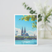Keulen Duitsland Art Vintage Travel Briefkaart (Staand voorkant)