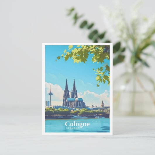 Keulen Duitsland Art Vintage Travel Briefkaart (Staand voorkant)