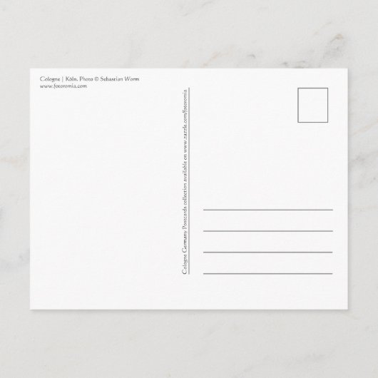 Keulen Duitsland Briefkaart (Achterkant)